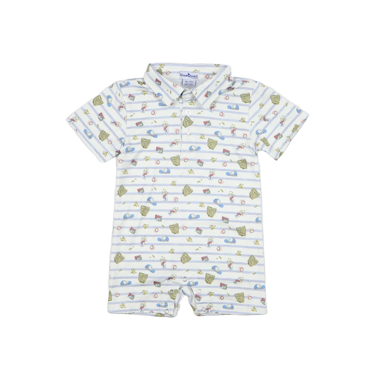7th Inning Stretch Polo Short Sleeve Romper