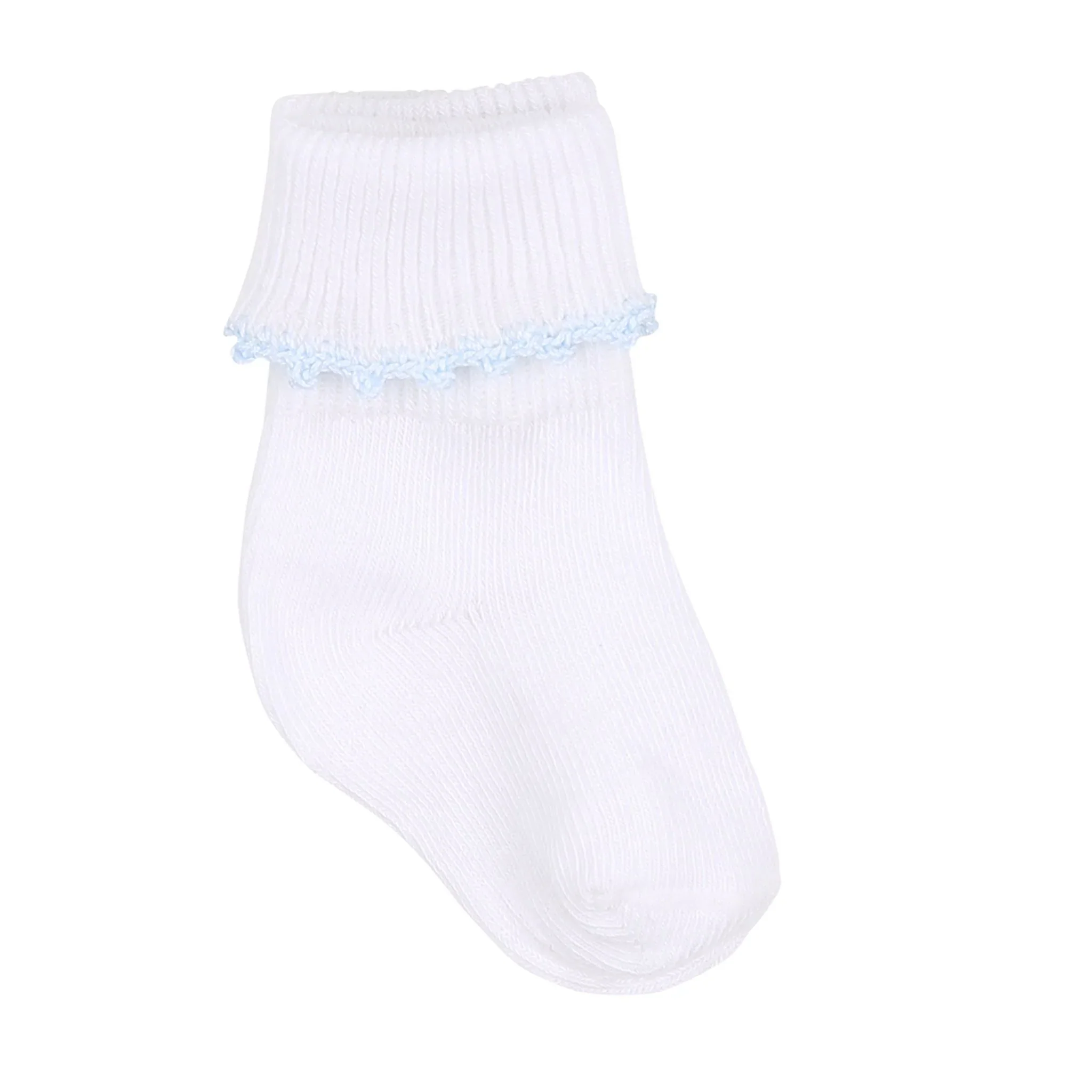 Baby Joy Blue Crochet Trim Socks