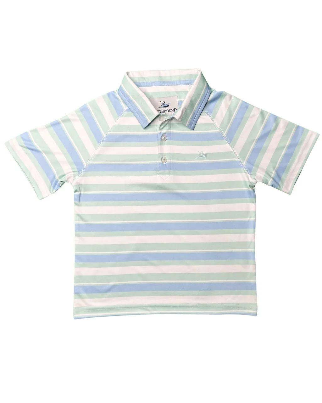 Blue Bell & Dusty Aqua Stripe Boys Polo