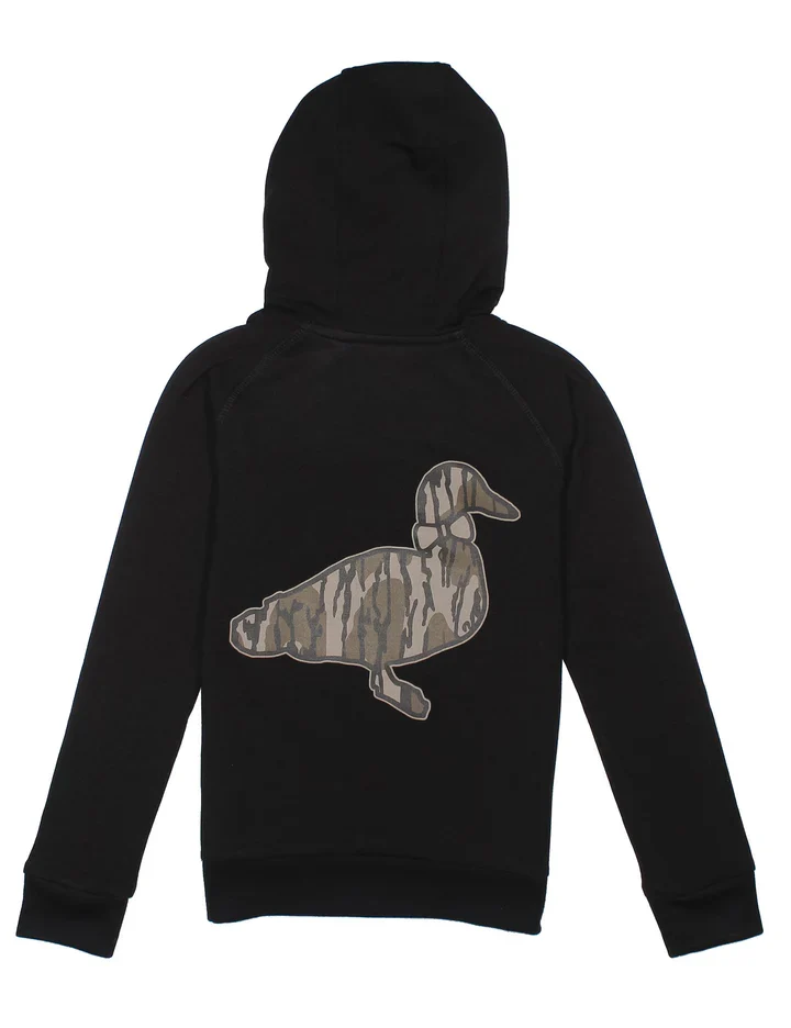 Boys Element Logo Hoodie Mossy Oak Original Bottomland Black