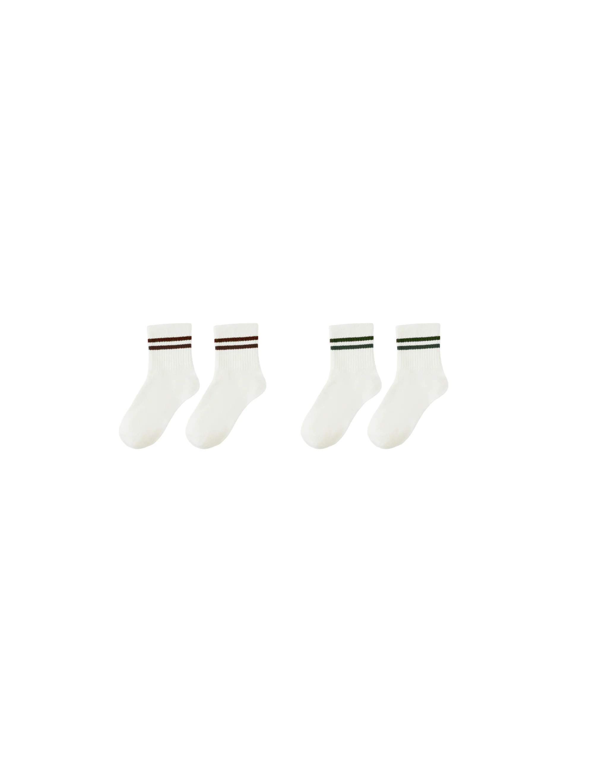 Brown & Green Stripe Socks Set of 2