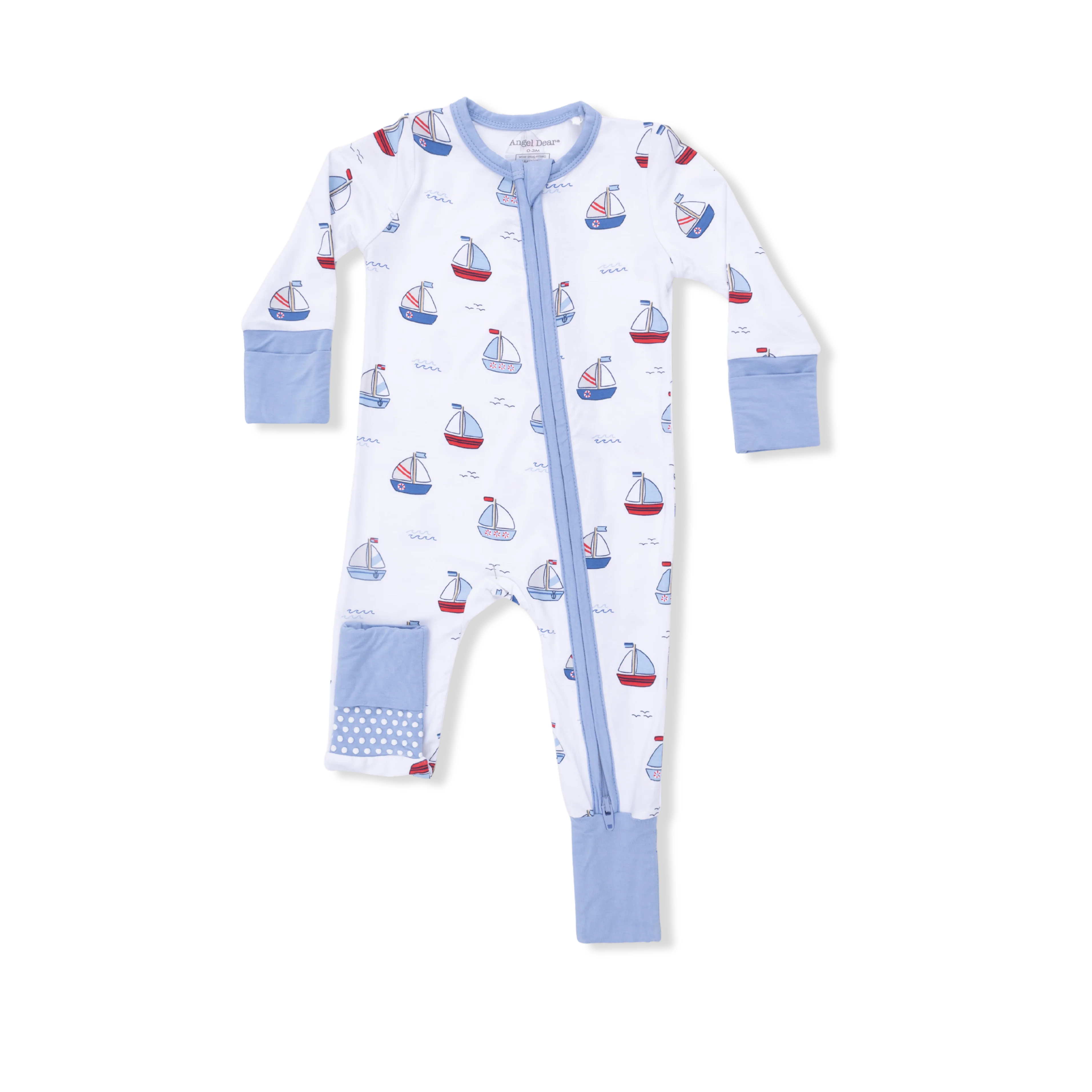 Bubbly Sailboats Blue Convertible Romper