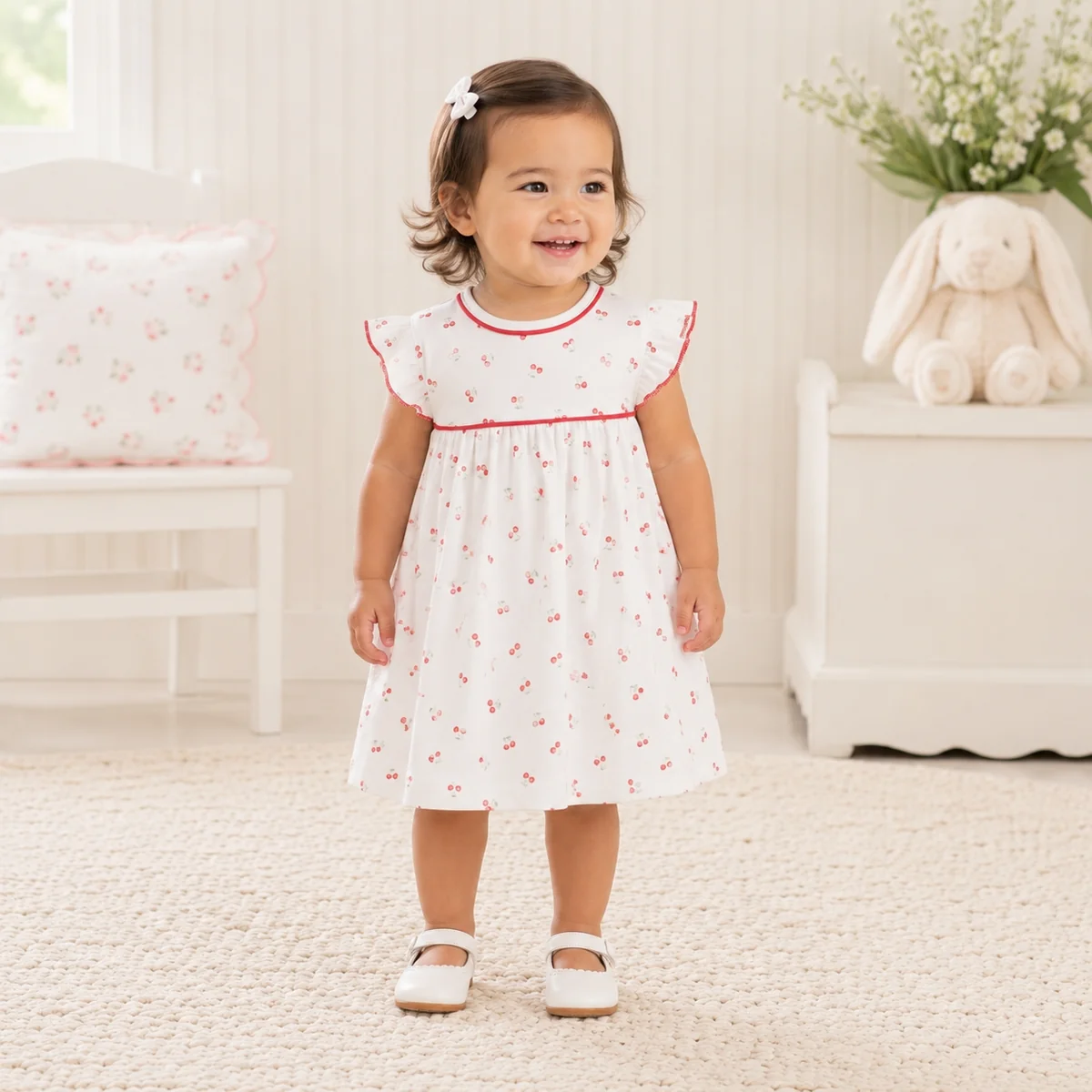 Cherry Grove Ivory Flutters Toddler Dress - Image 2
