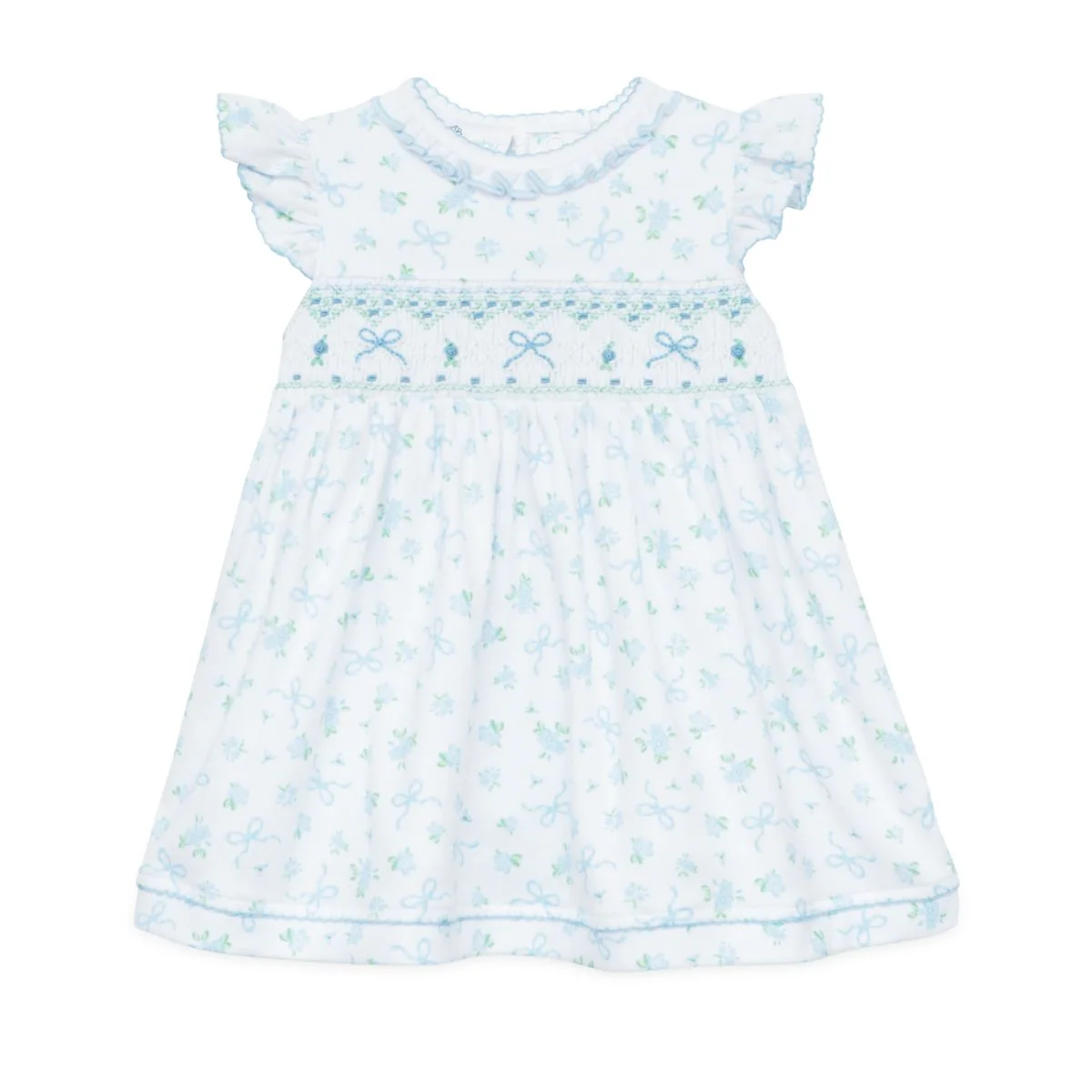 Eloise's Classics Sky Blue Smocked Flutters Dress
