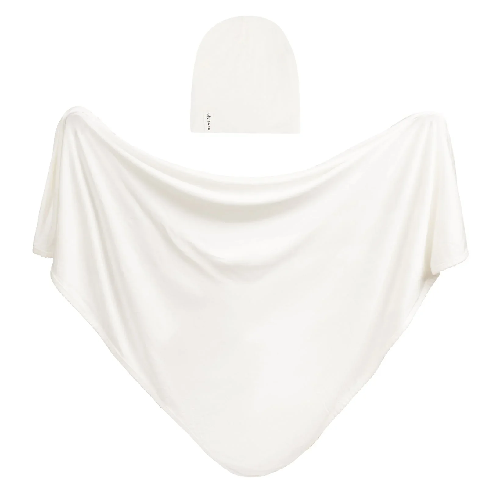 Ely's & Co - Ivory Modal Swaddle & Beanie Set in Gift Box