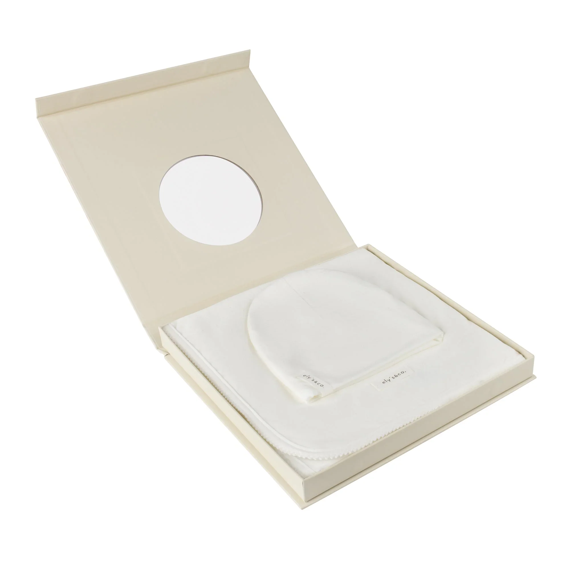 Ely's & Co - Ivory Modal Swaddle & Beanie Set in Gift Box - Image 3