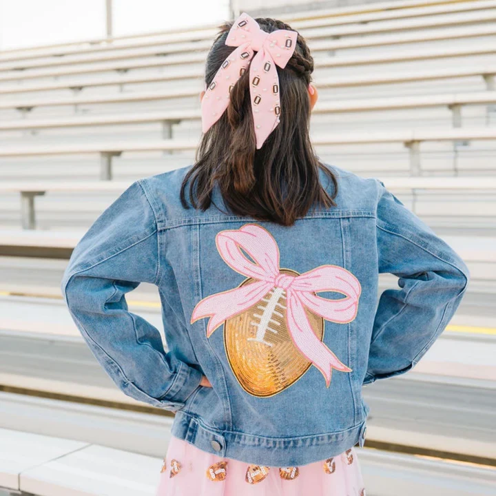 Football Pearl Bow Clip - Image 2