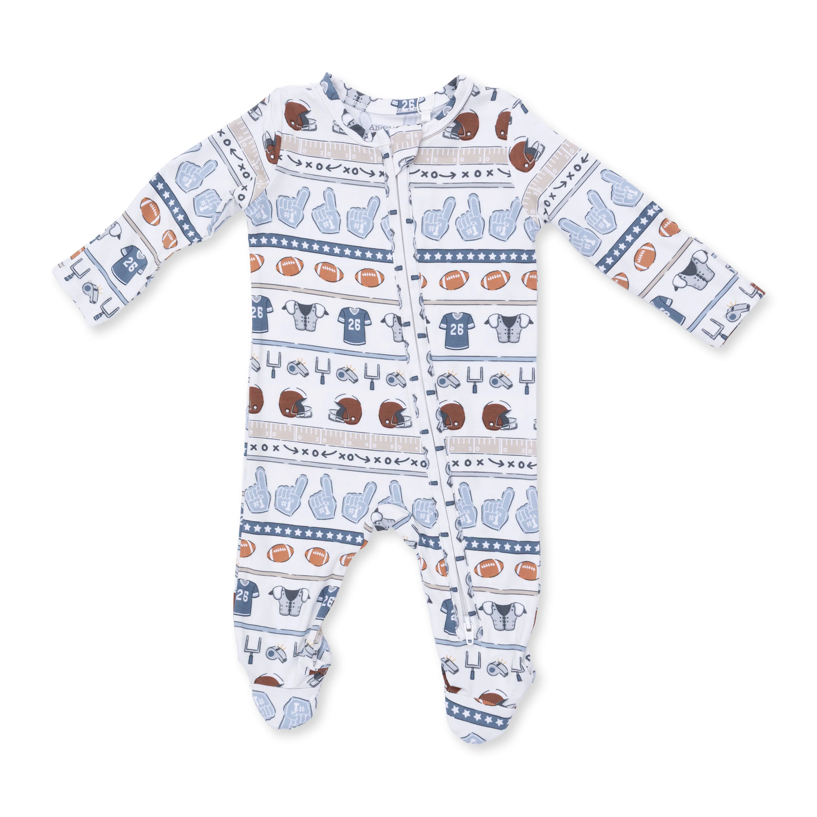 Football Stripe 2 Way Zip Footie
