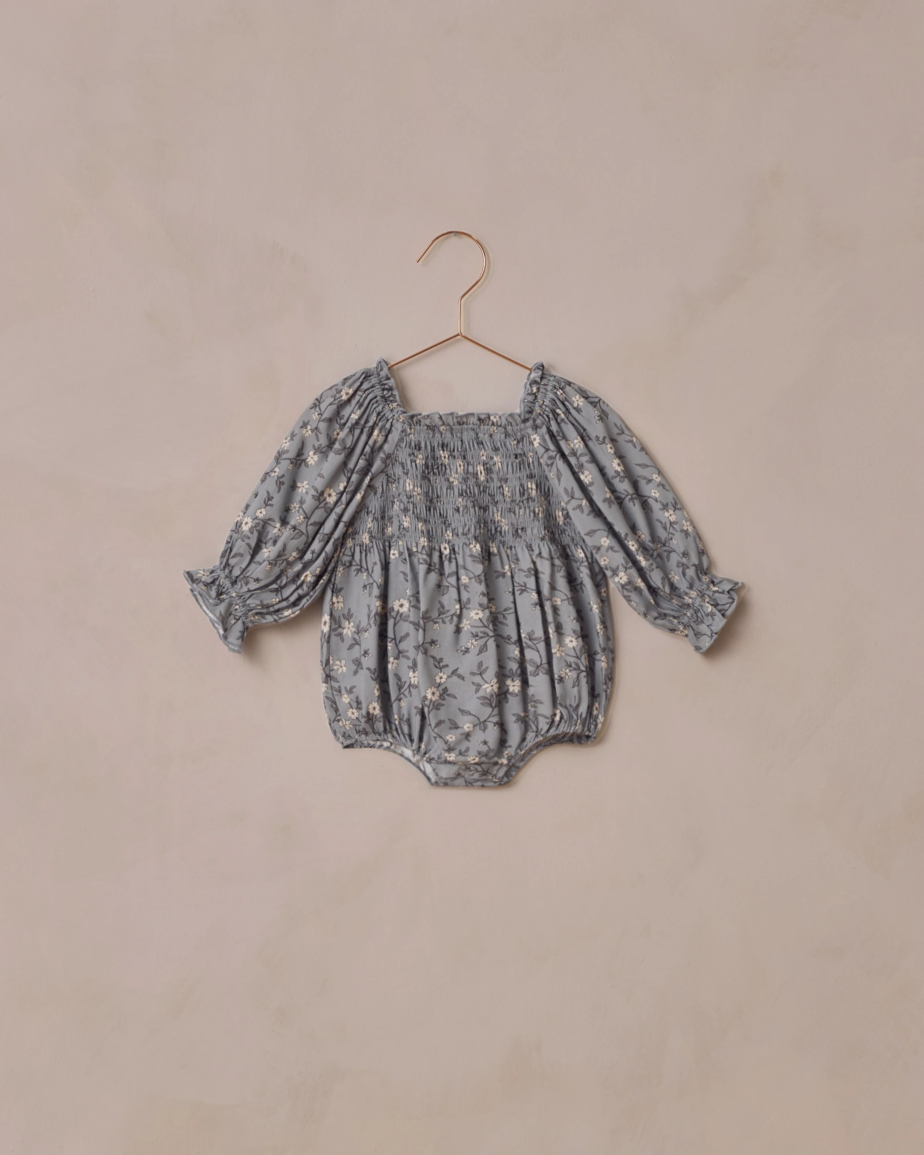 French Blue Floral Autumn Romper