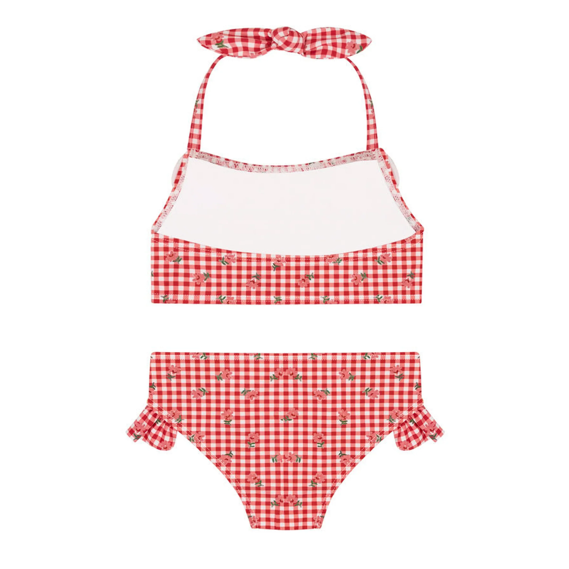 girls floral gingham halter scoop neck two piece - Image 2