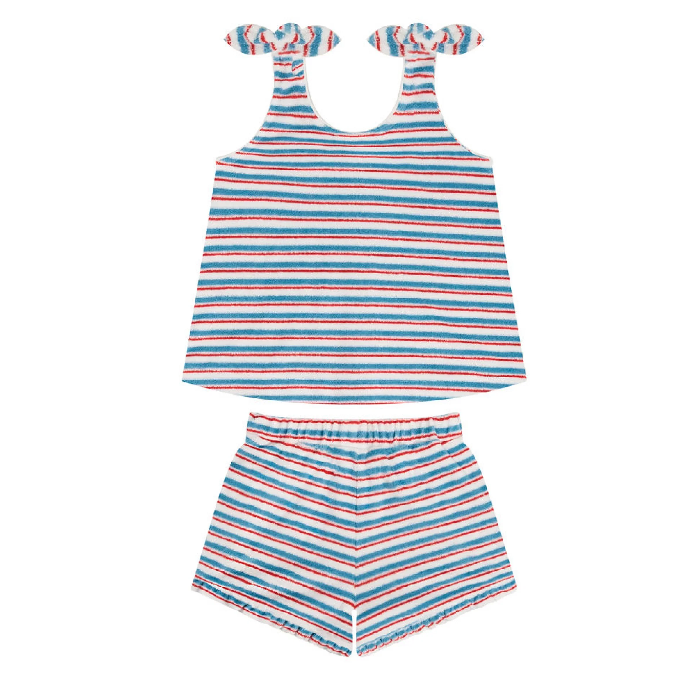 girls french terry stripe tie knot set - Image 2