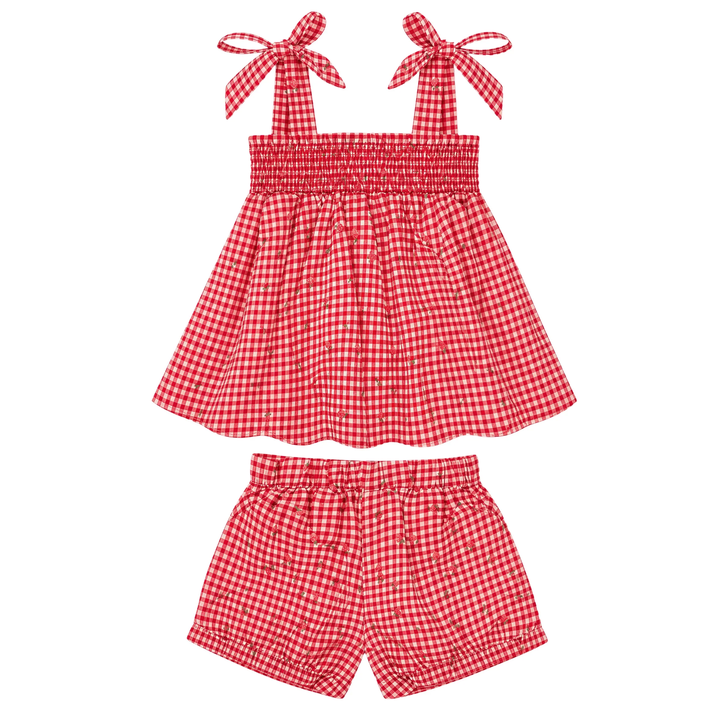 girls smocked top short set - Image 2