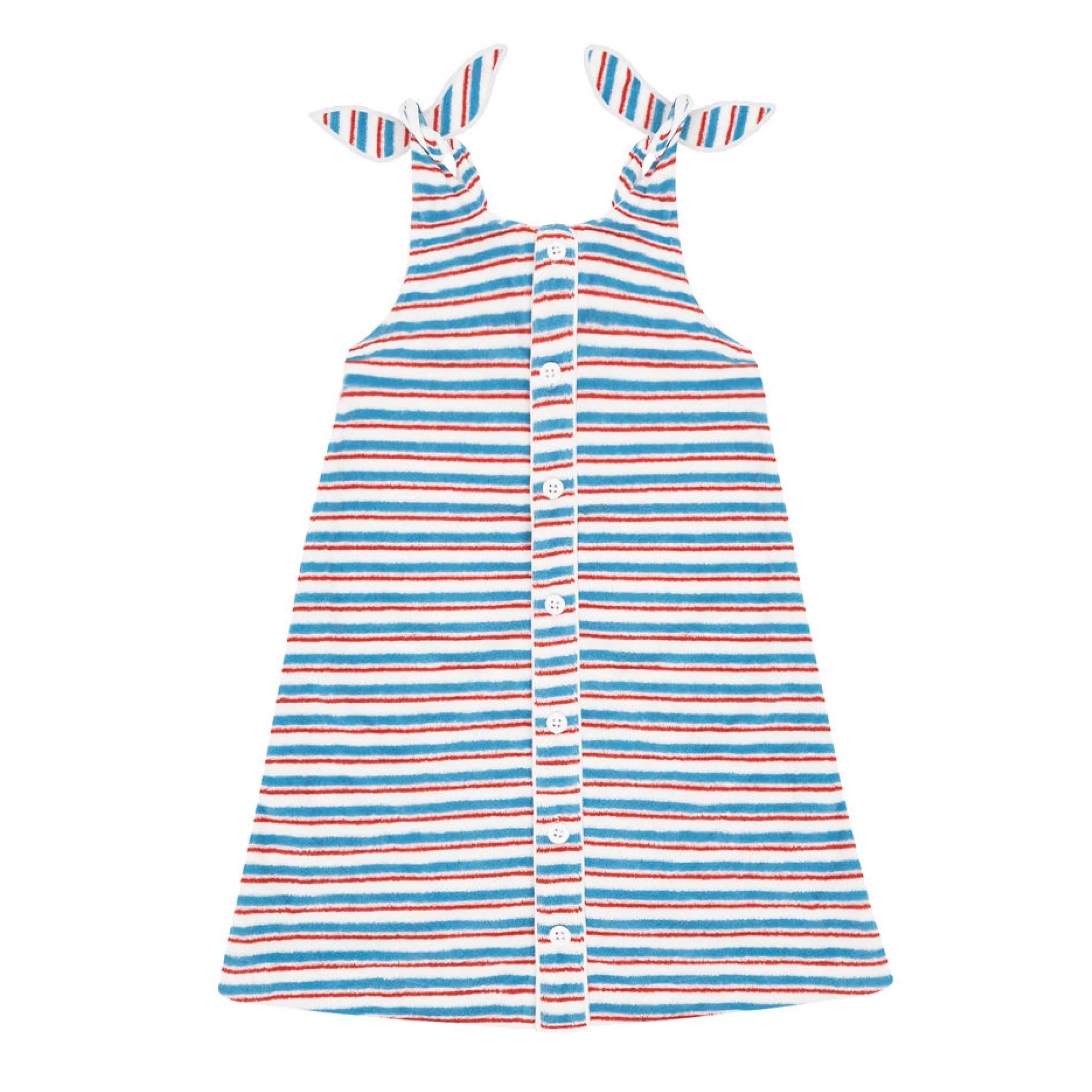 girls stripe french terry tie knot dress