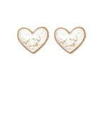 Gold Enamel Heart Earring