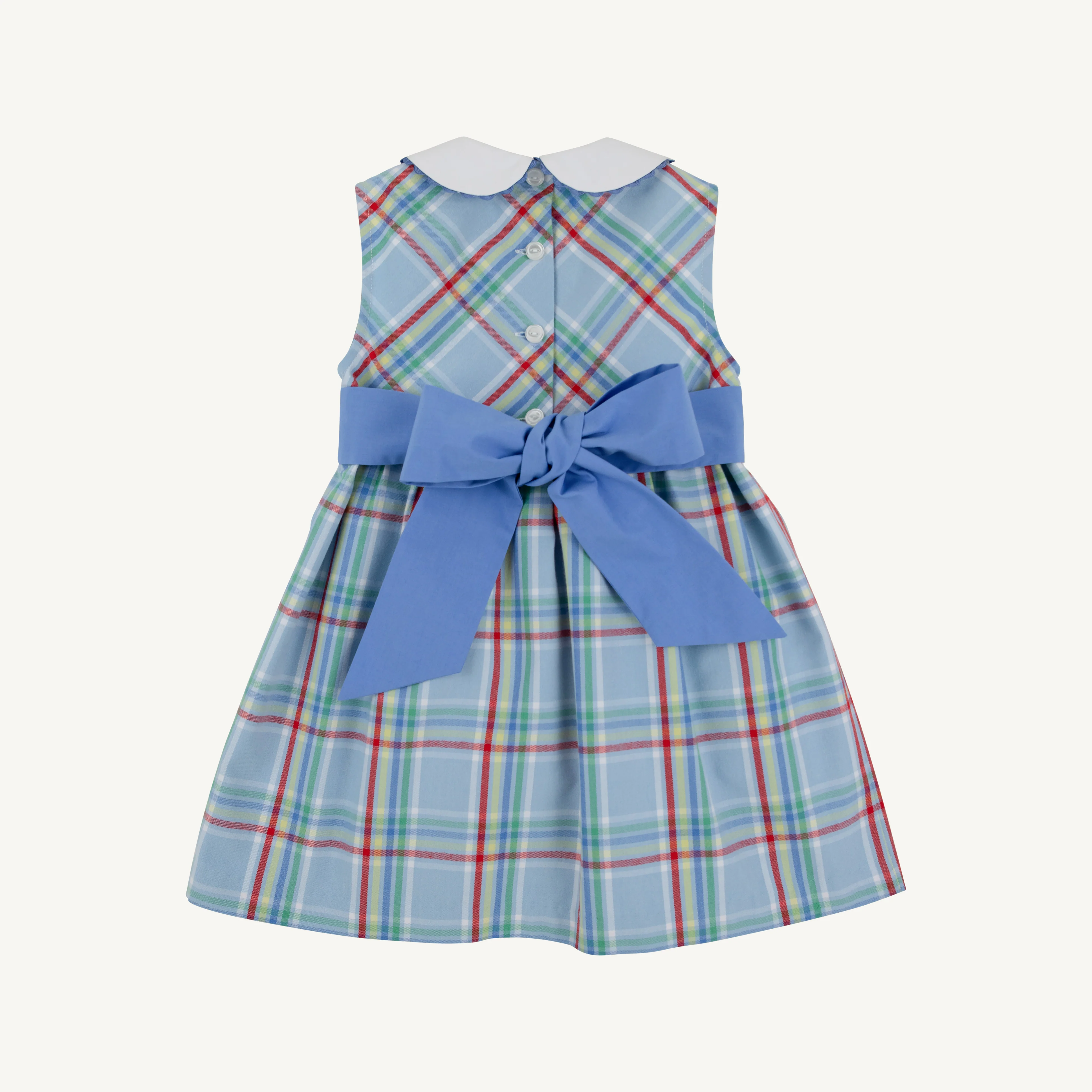 Kensington Court Plaid/Barbados Blue Sleeveless Cindy Lou Sash Dress - Image 2