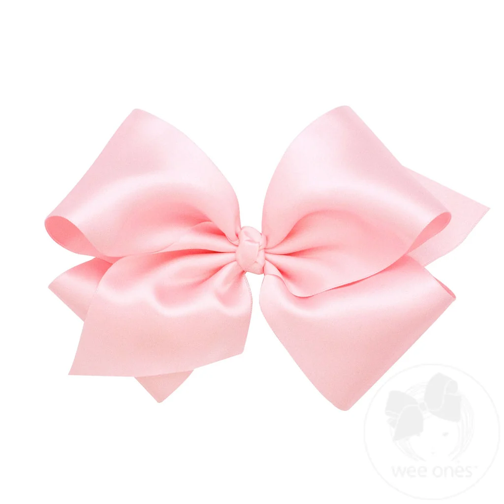 King French Satin Girls Hair Bow (Knot Wrap) - Image 2