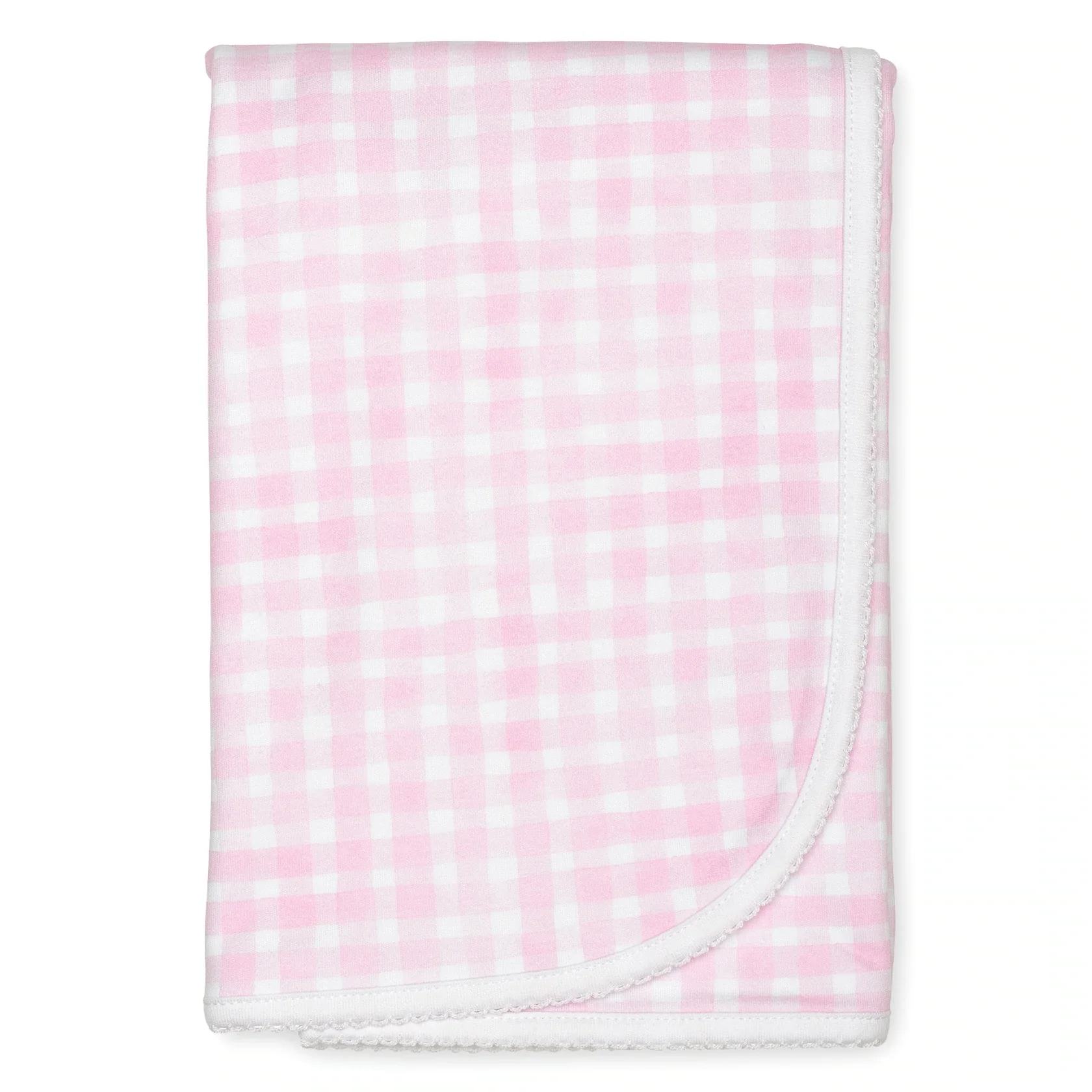 Lavender Bow - Pink Gingham Blanket