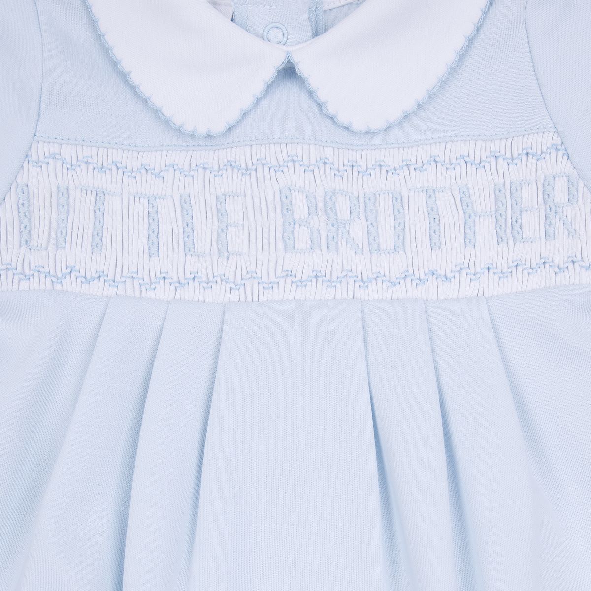 Light Blue Little Brother Smocked Footie - Image 2
