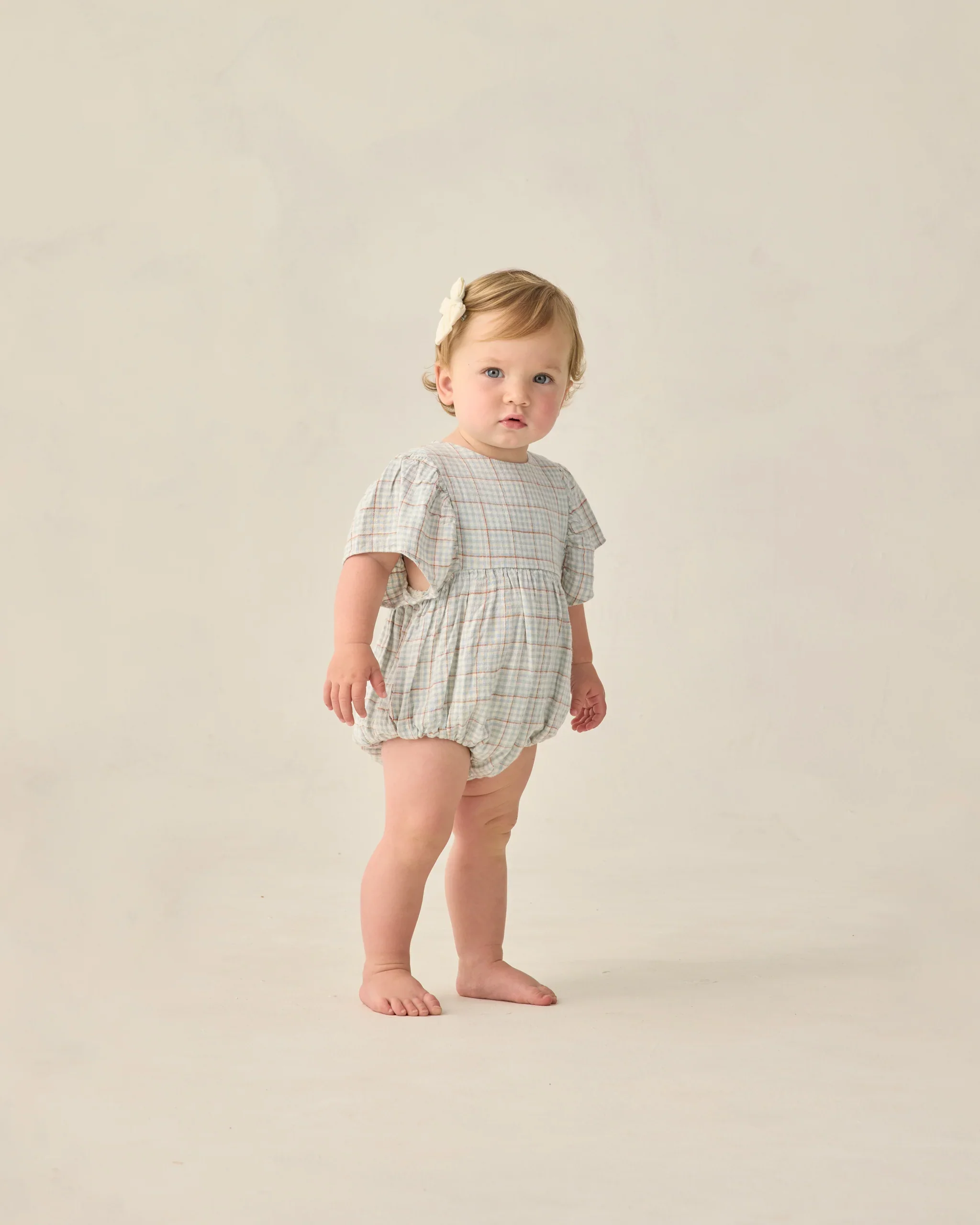 Light Blue Plaid Kalea Romper - Image 3