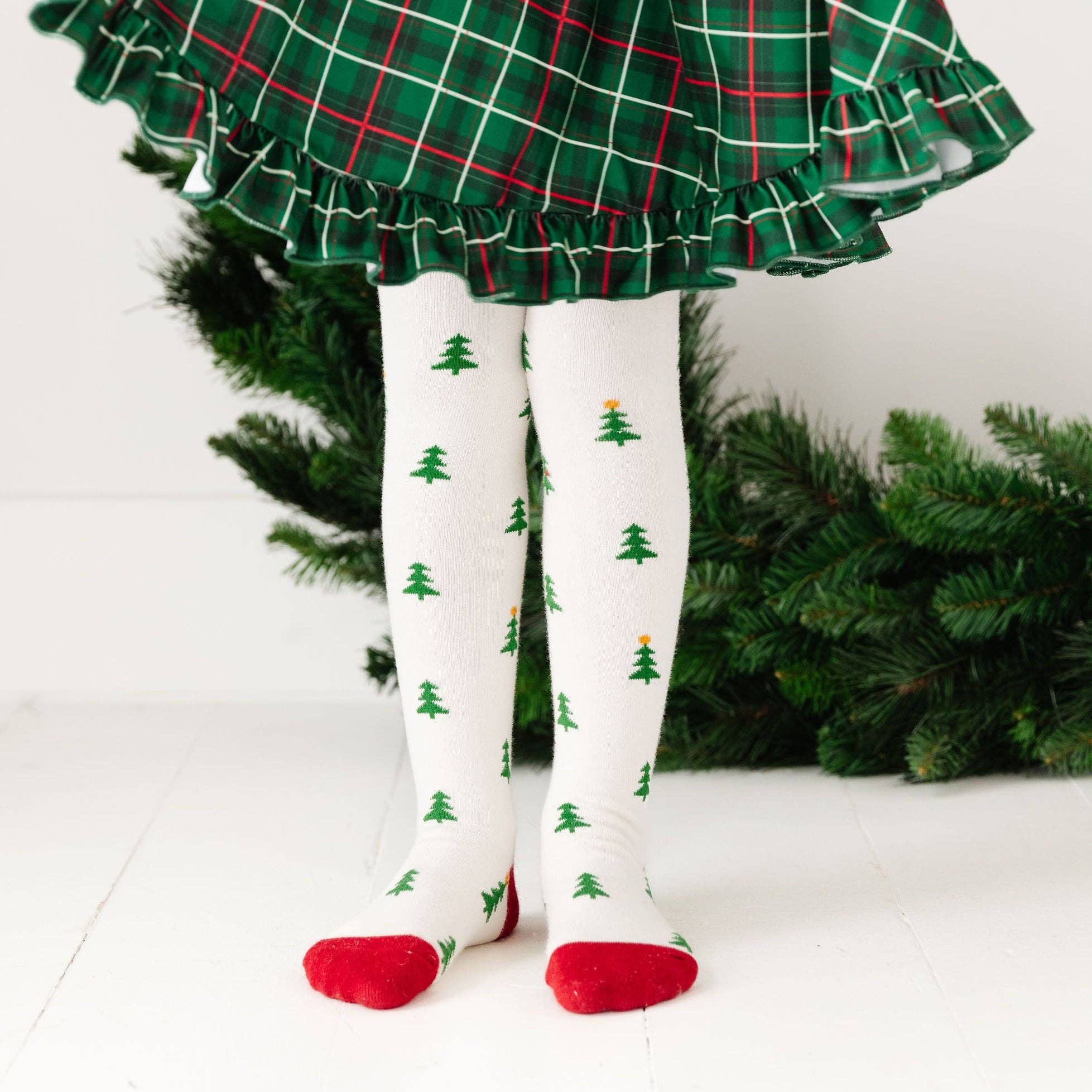 Little Stocking Co. - Christmas Tree Knit Tights - Image 2