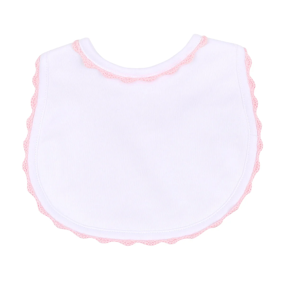 Magnolia Baby - Baby Joy Pink Crochet Trim Bib