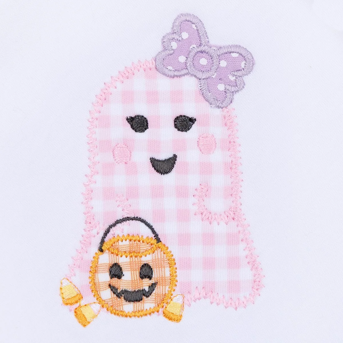 Magnolia Baby - Boo Crew! Applique Pink Collared S/S Toddler Dress - Image 2