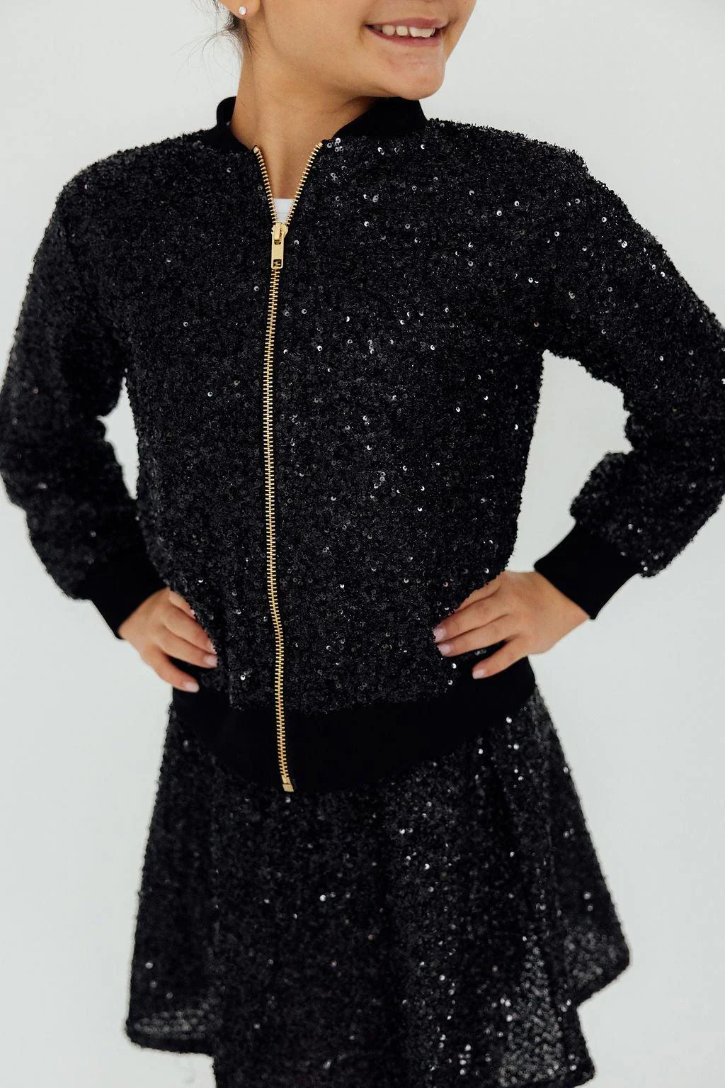Mila & Rose - Black Sequin Twirl Skort - Image 2