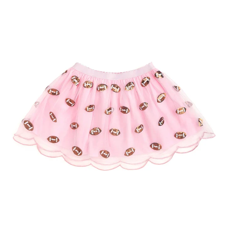 Mini Sequin Footballs Tutu Skirt