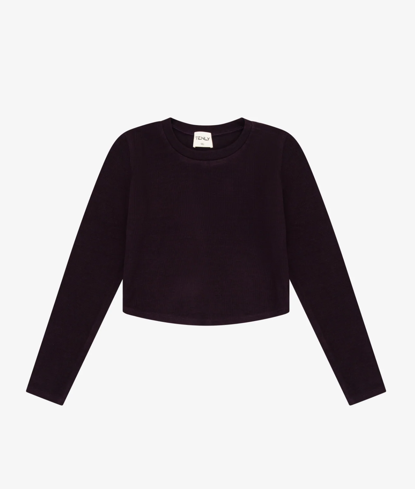 Moroccan Fig Rayon Rib Curved Hem L/S Top