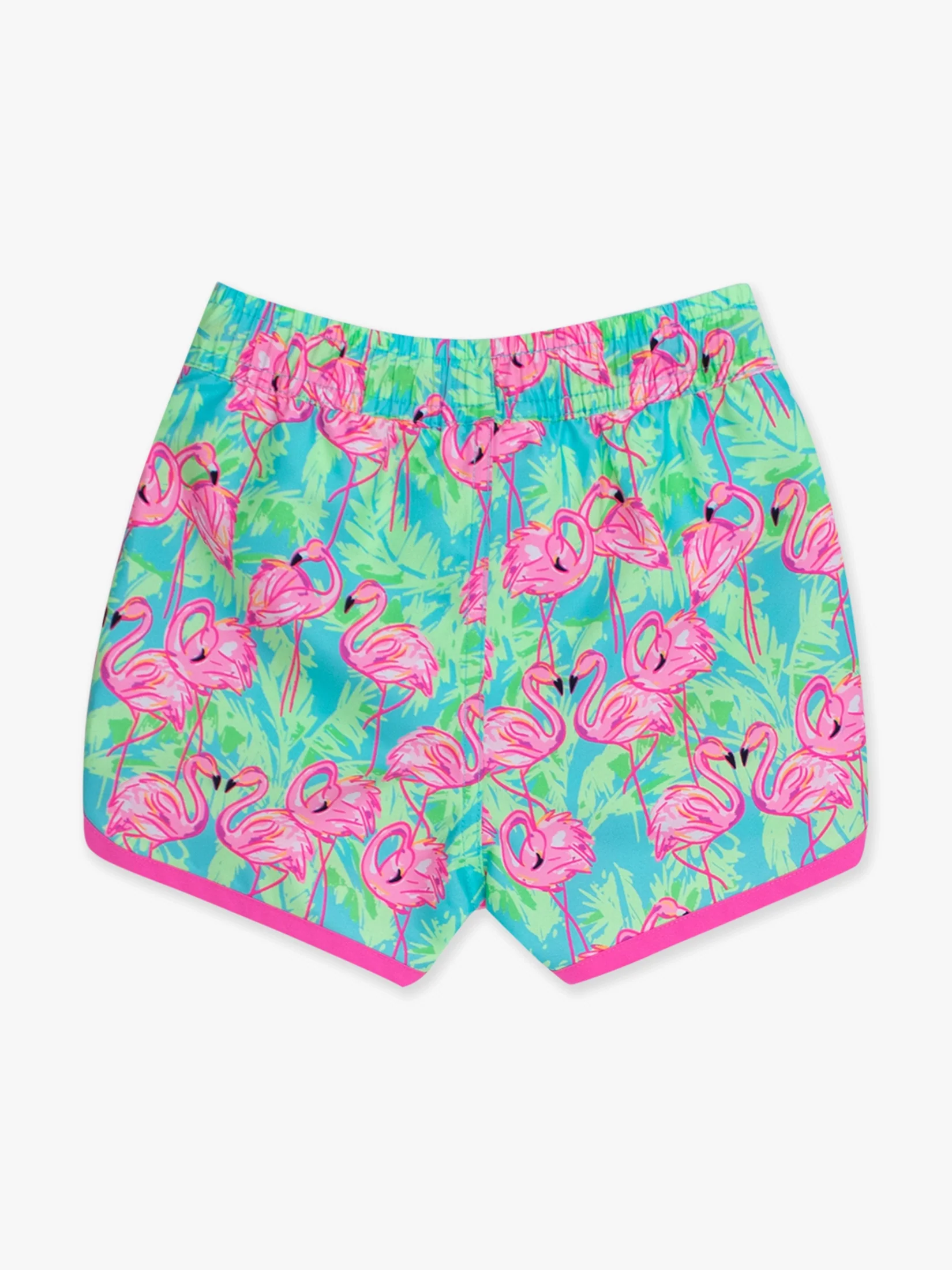 Neon Flamingo Fun Dolphin Hem Swim Trunks - Image 2