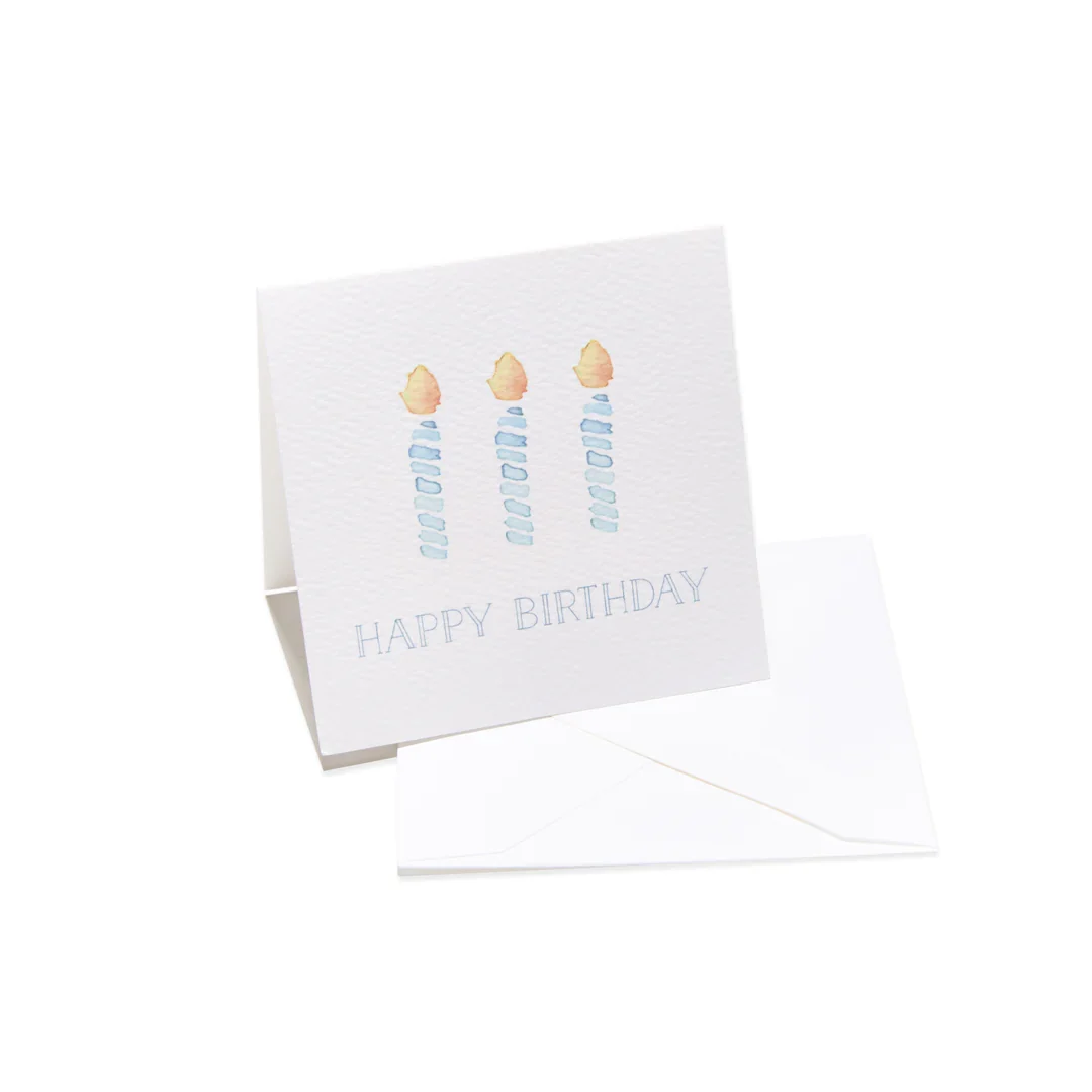 Over the Moon - "Happy Birthday" Blue Candles Enclosure Card