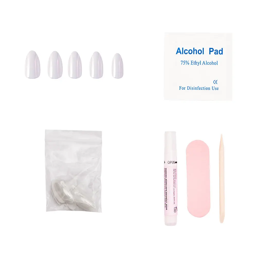 Pearlescent White Moonlight Press-On Nails - Image 2