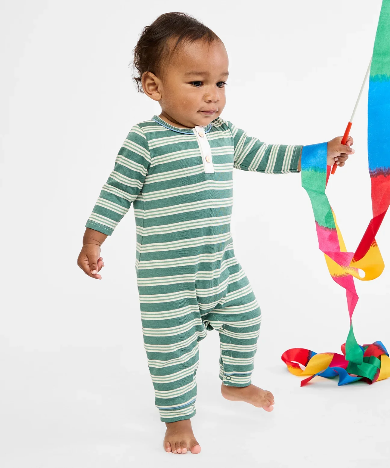Pine Twin Stripe Campbell Romper - Image 2