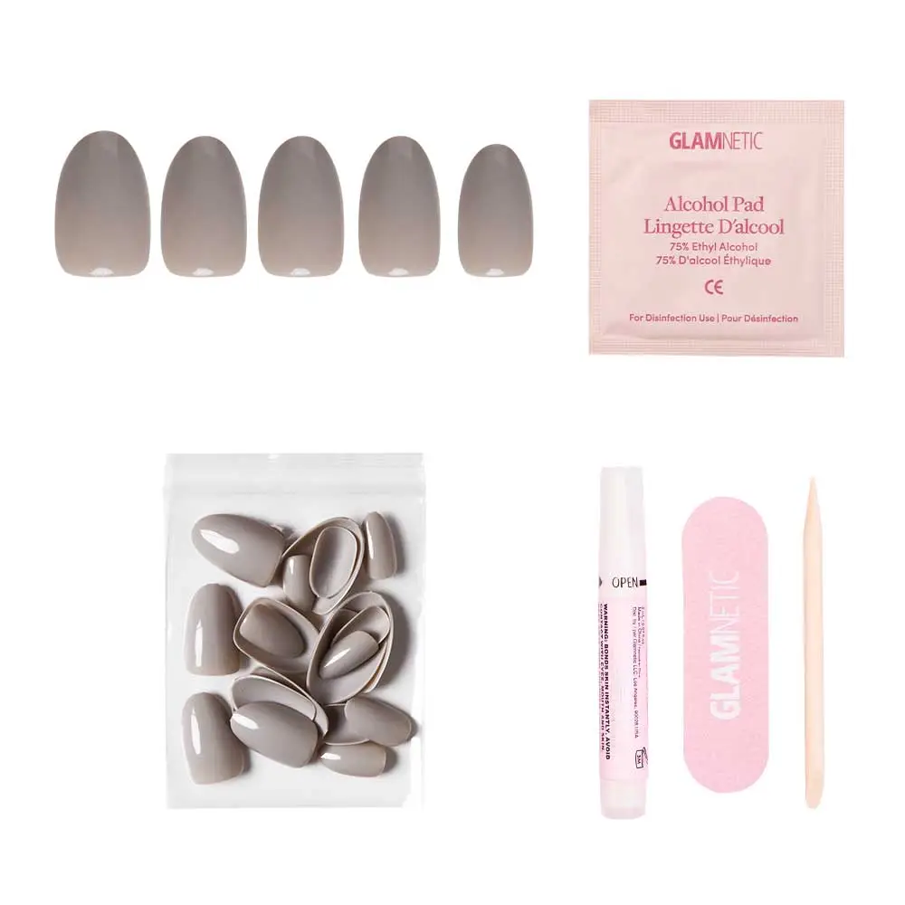 Pure Gray Press-On Nails - Image 2