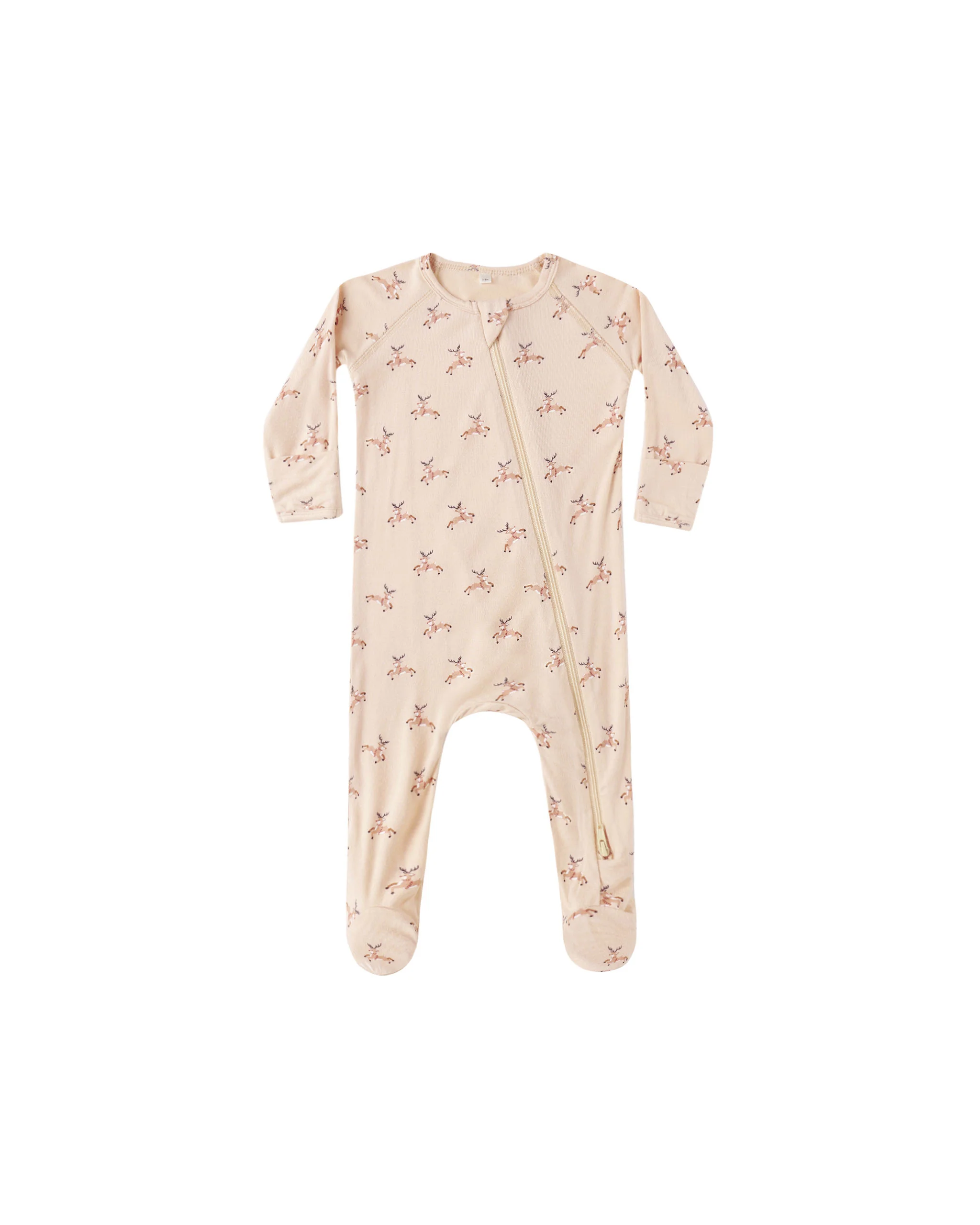 Reindeer Bamboo Zip Footie
