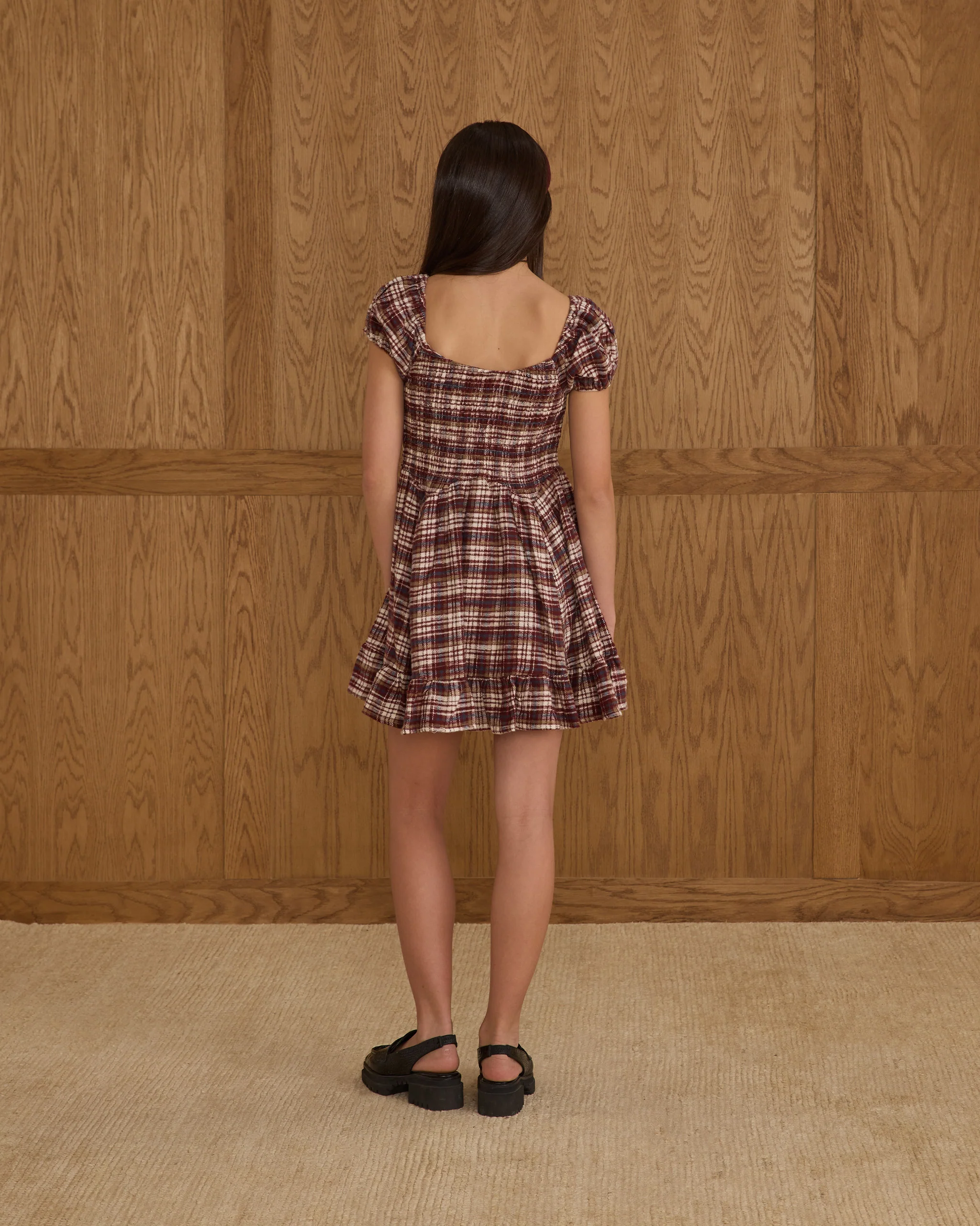 Rylee & Cru - Teen Burgundy Plaid Stella Dress - Image 2