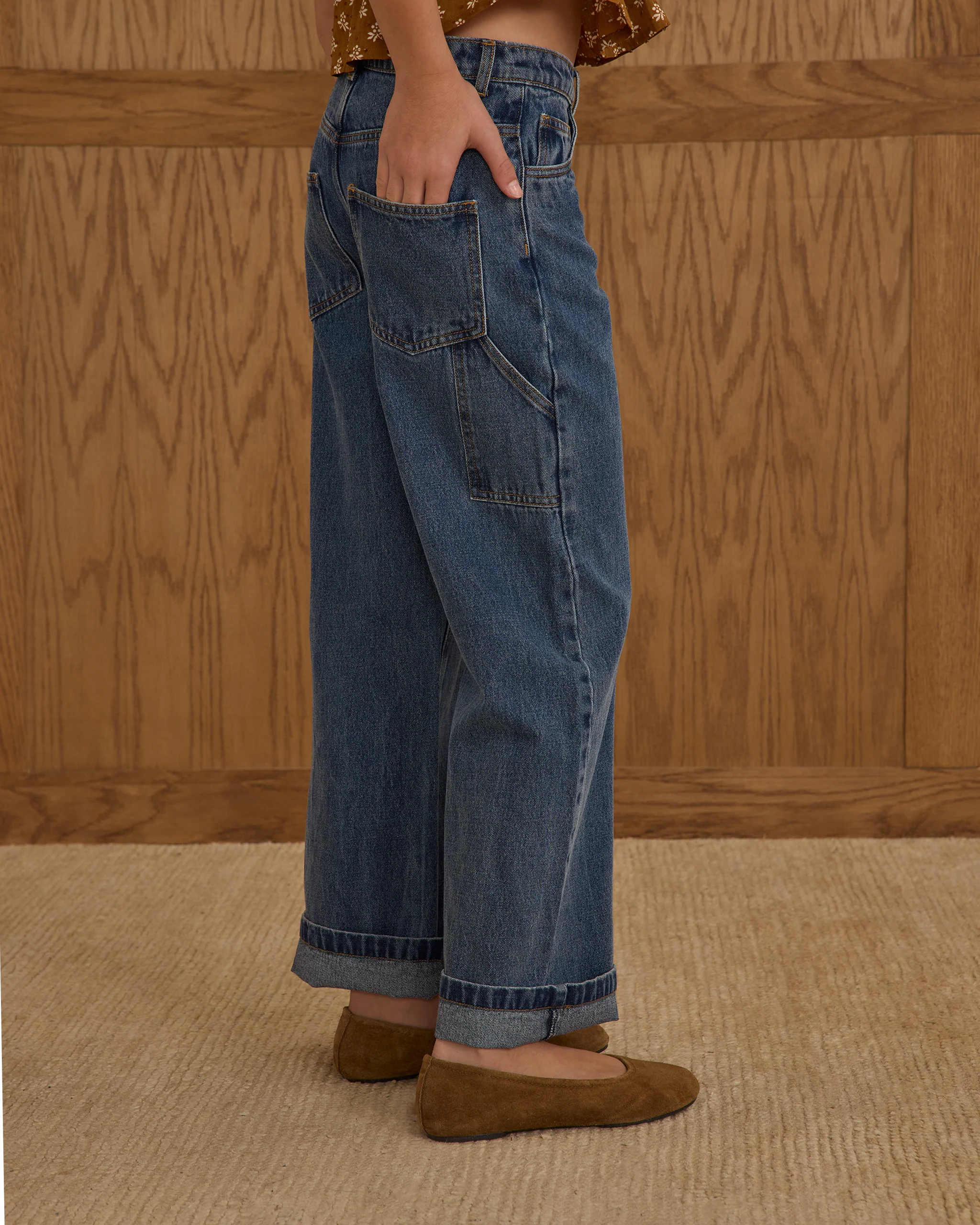 Rylee & Cru - Teen Indigo Denim Baggy Wide Leg Pant - Image 2