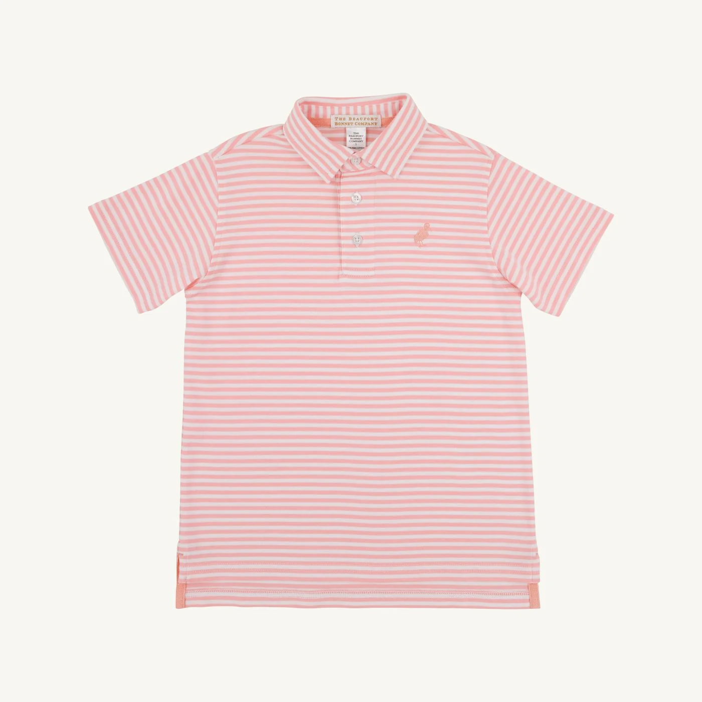 Sanibel Salmon Stripe/Pompano Peach Prim and Proper Polo