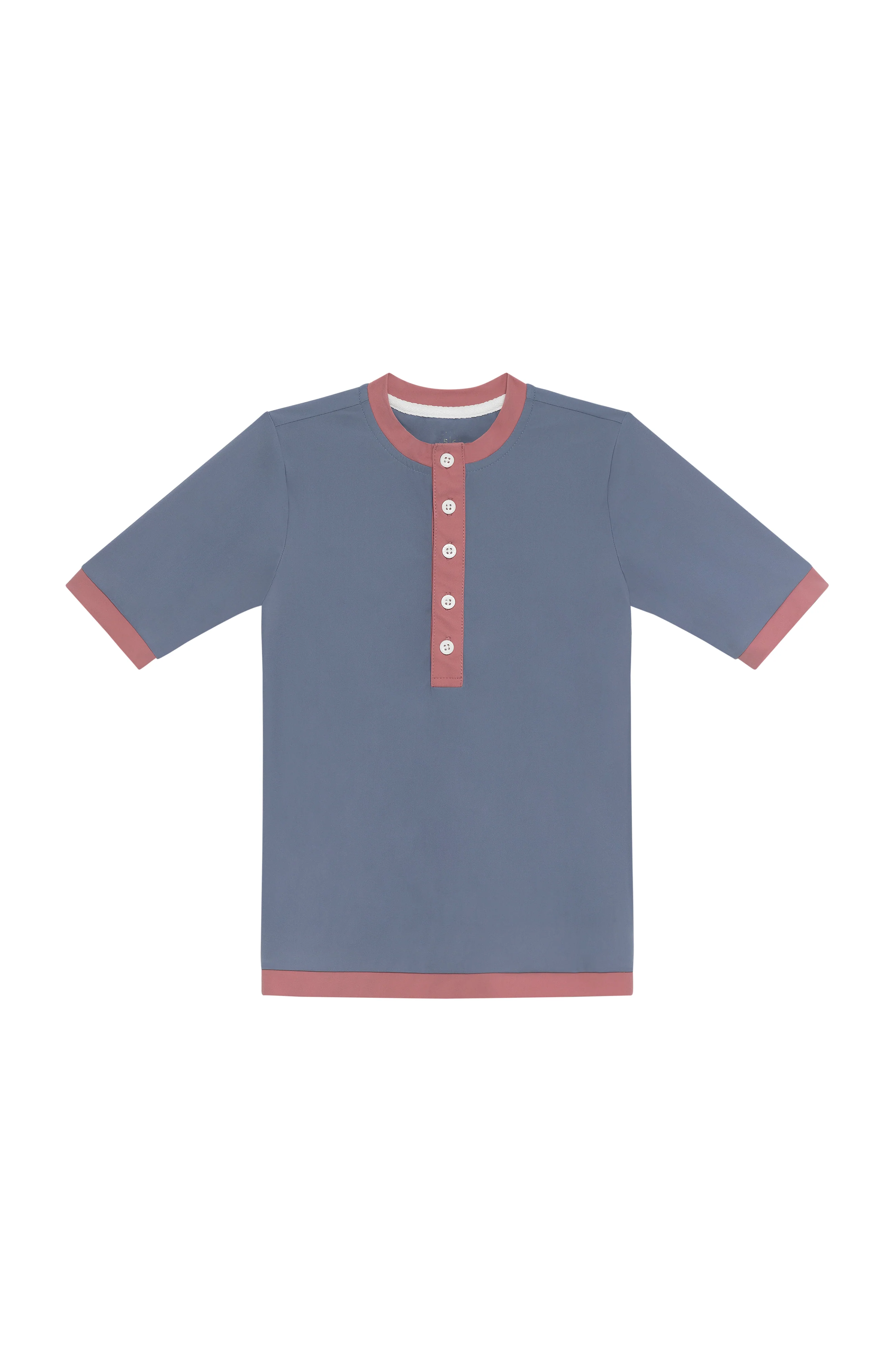 Slate & Dusty Pink Henley Shirt