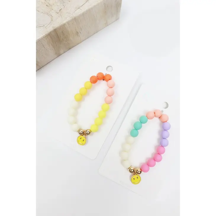 Smile Charm Bead Bracelet - Image 2