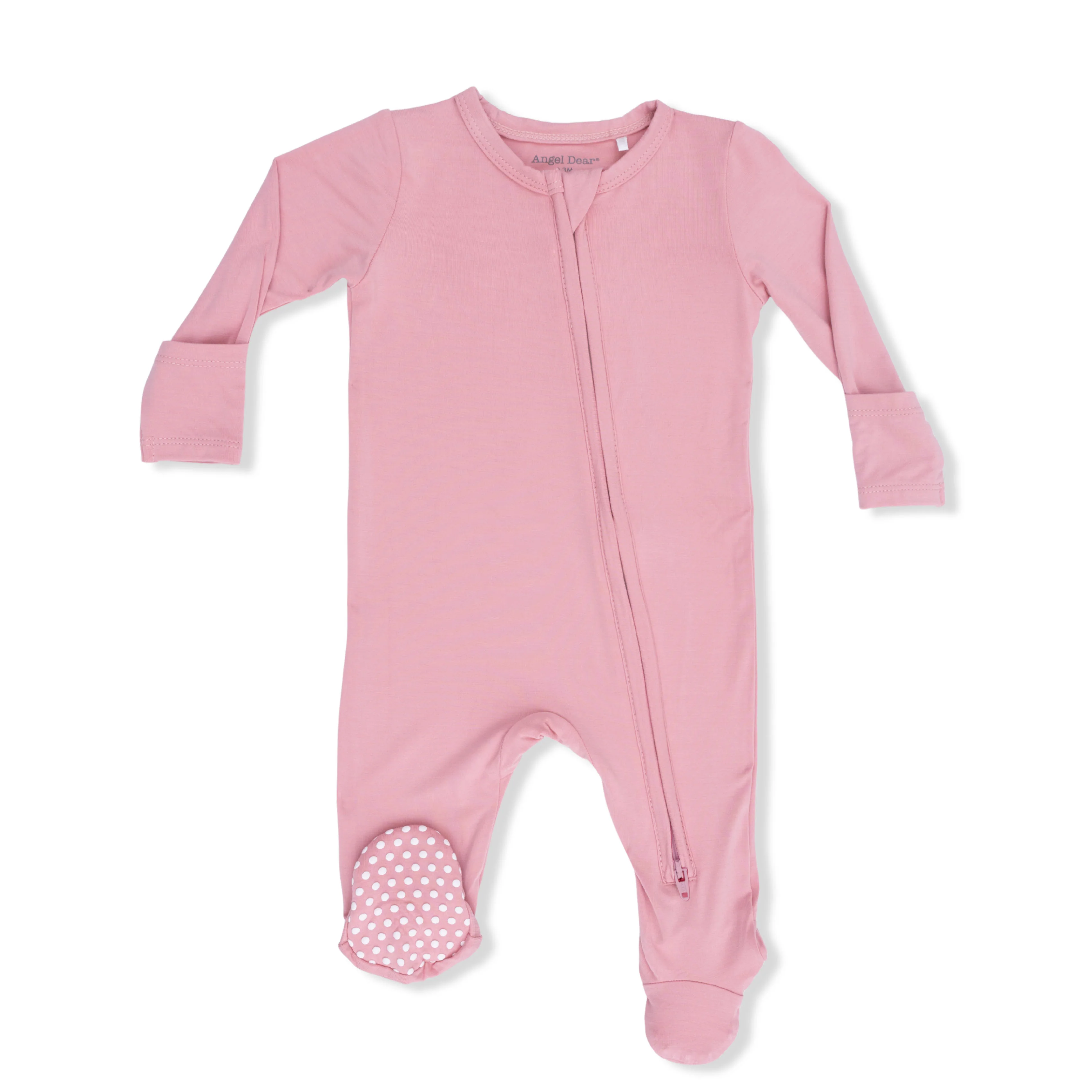 Solid Rose Elegance Zip Footie