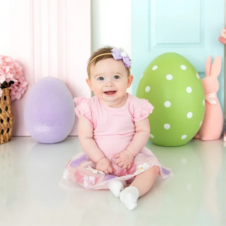 Sweet Wink - Bunny Bow Sequin Easter Short Sleeve Tutu Bodysuit - Image 3