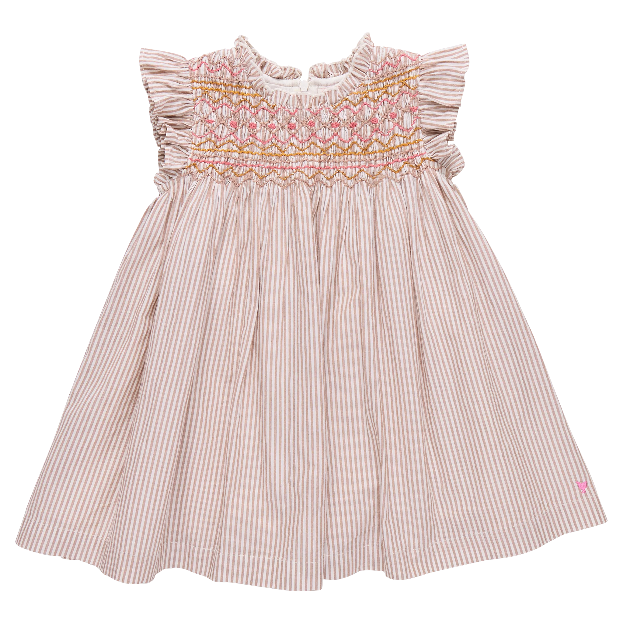Tawny Brown Stripe Girls Stevie Dress