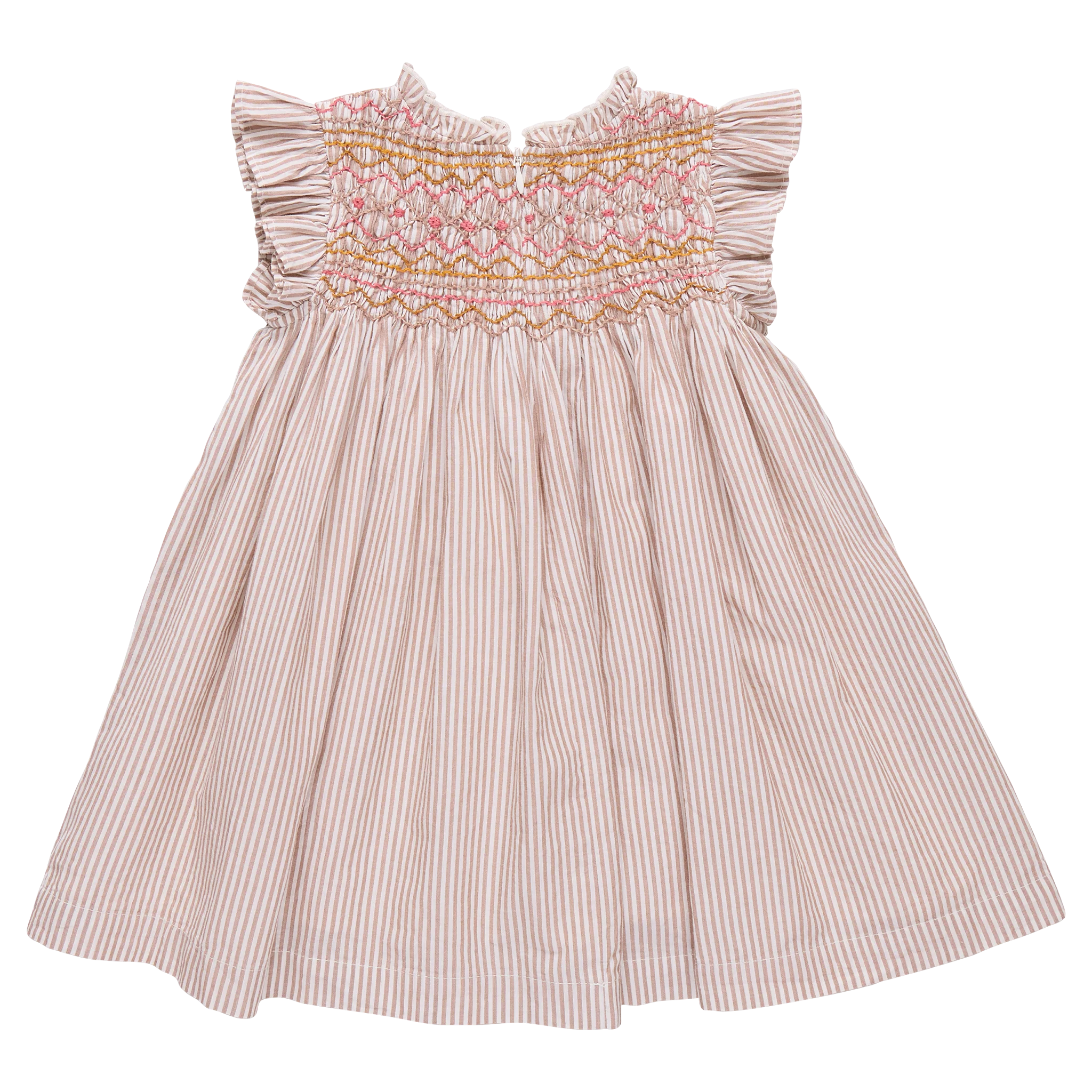 Tawny Brown Stripe Girls Stevie Dress - Image 2