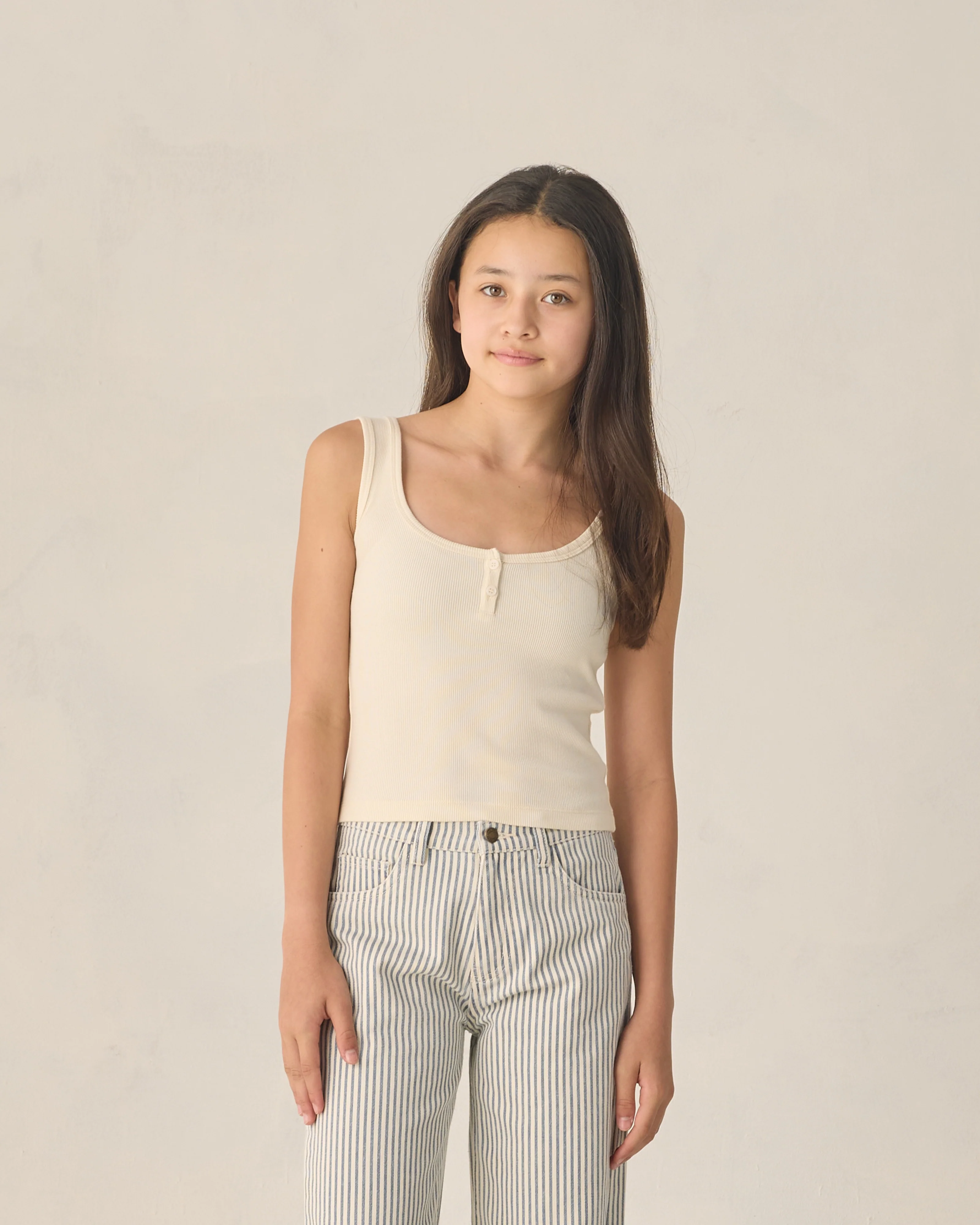 Teen Natural Ribbed Tank