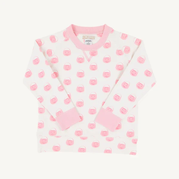 The Beaufort Bonnet Company - Sandpearl Pink Vintage Prep Pumpkin Pails Cassidy Crewneck