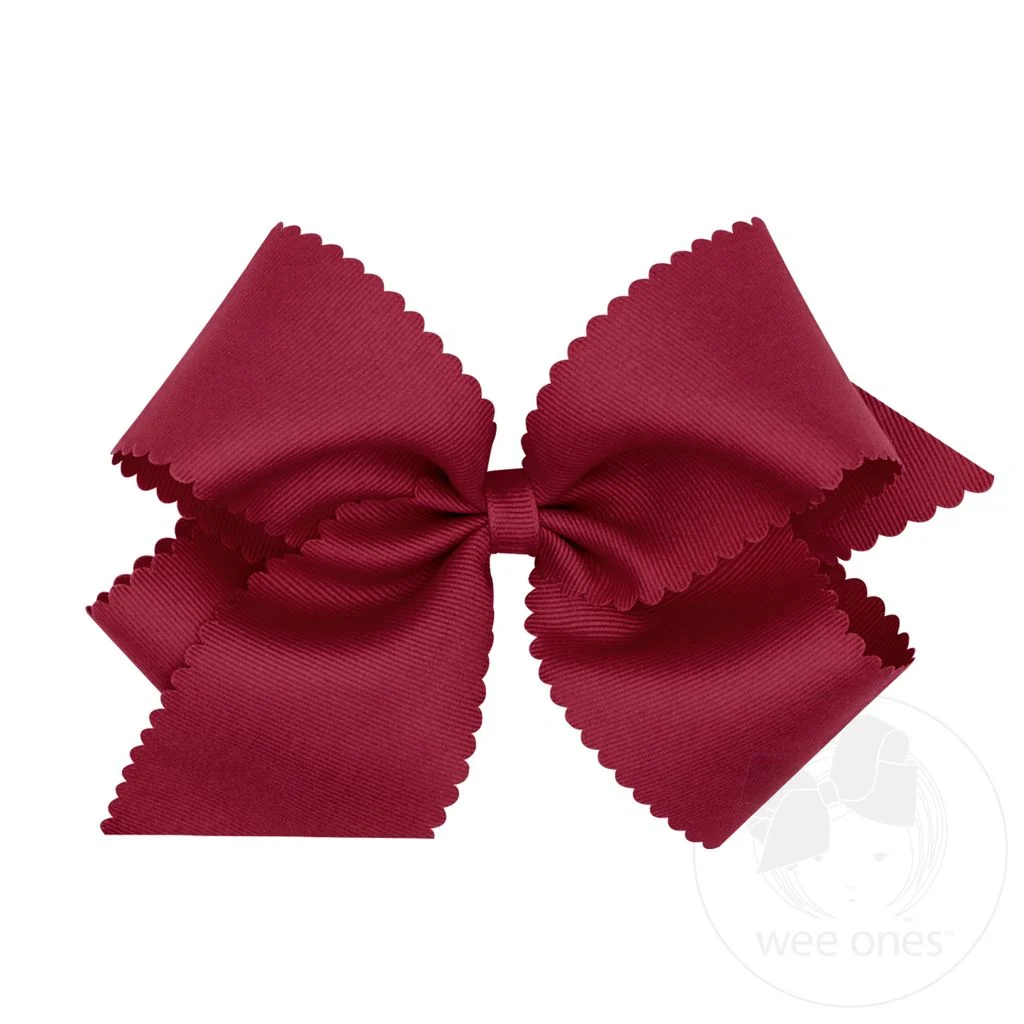 wee ones - King Grosgrain Hair Bow Scalloped Edge - Image 3