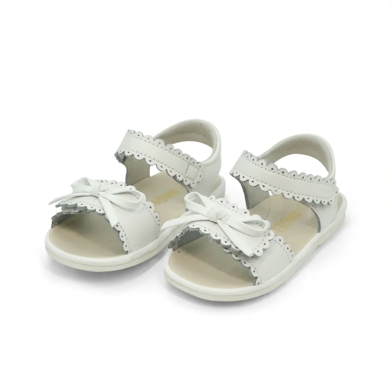 White Amelie Scalloped Sandal