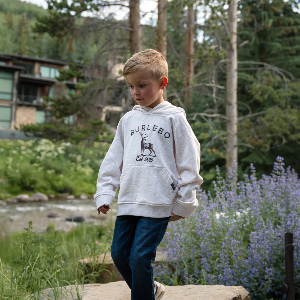 Whitetail Deer Heather Oatmeal Fleece Hoodie - Image 3